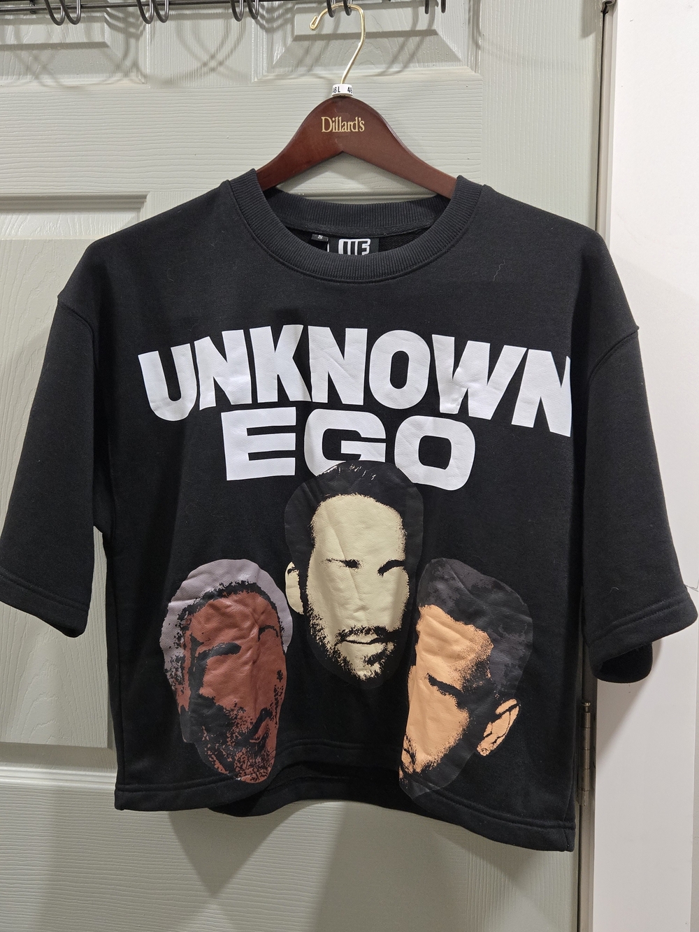 New Mens UE Black Graphic tshirt with White Logo Tag Size Small